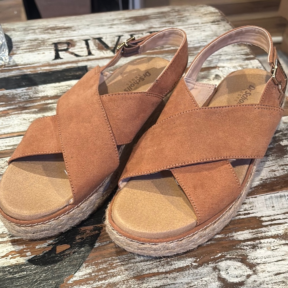 Dr. Scholl's Brown Espadrille Shoes with Suede Finish
